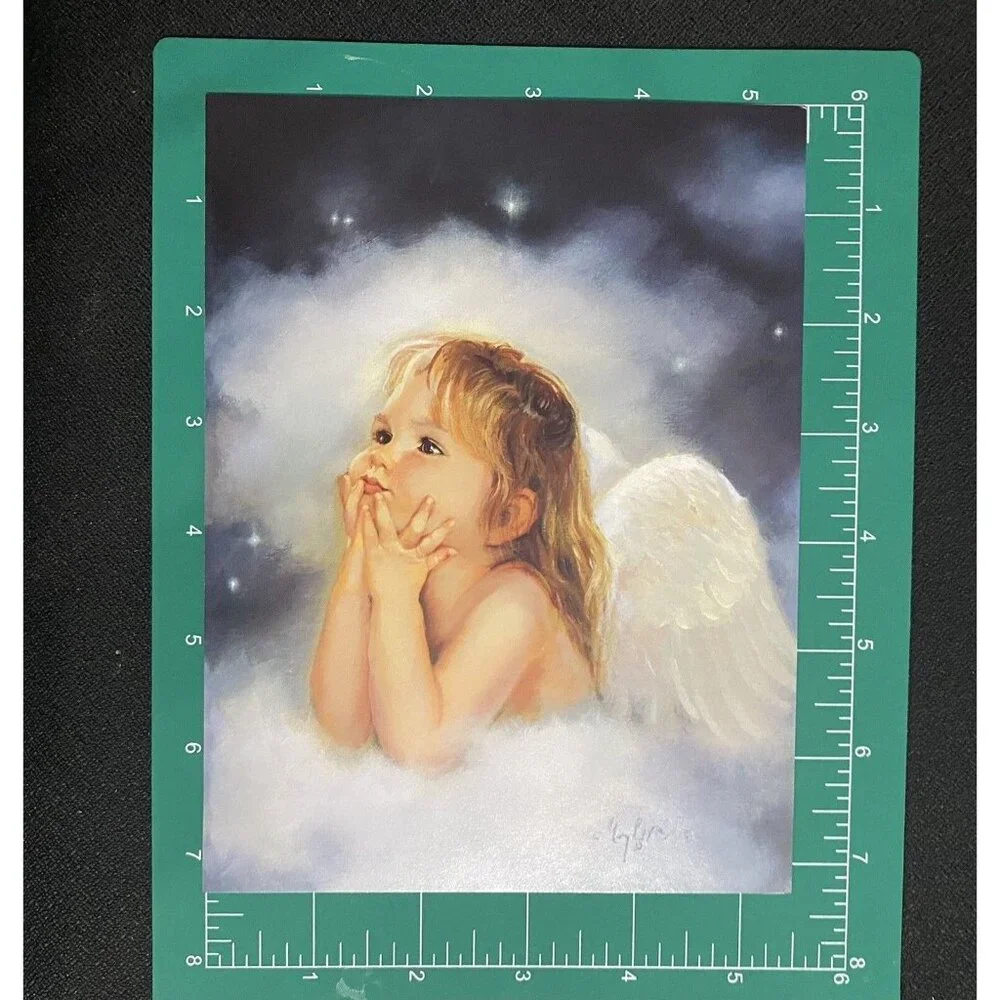Combo Pack VTG Leanin' Tree Greeting Card &‎ Magnet Angel Mary Baxter St. Clair